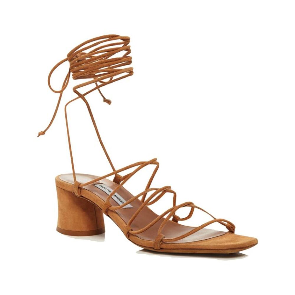 TABITHA SIMMONS Womens Brown Austen Block Heel Leather Gladiator Sandles 39.5 B